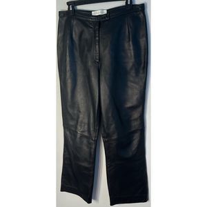 Valerie Stevens Vintage Y2K Leather Straight Leg Trouser Pants